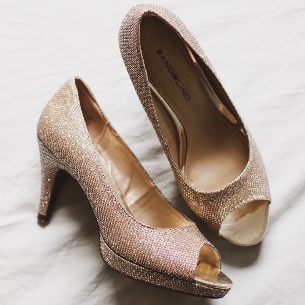 Gold Sparkle Formal Heels